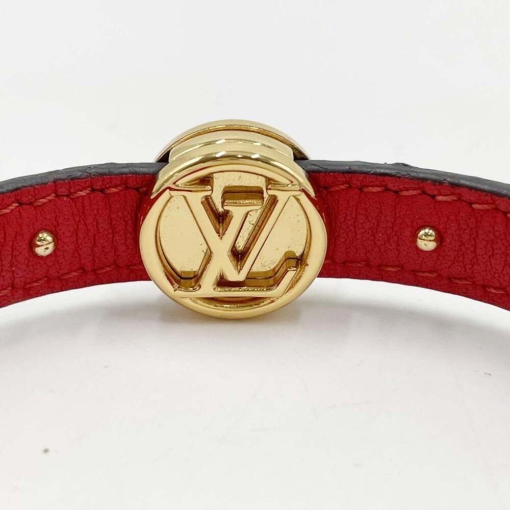 LOUIS VUITTON Brown Monogram Leather Charm Bracelet - Picture 4 of 5